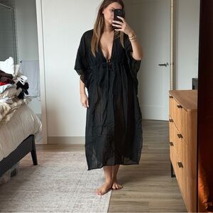 Banana Republic Factory Black Sheer Swim Coverup